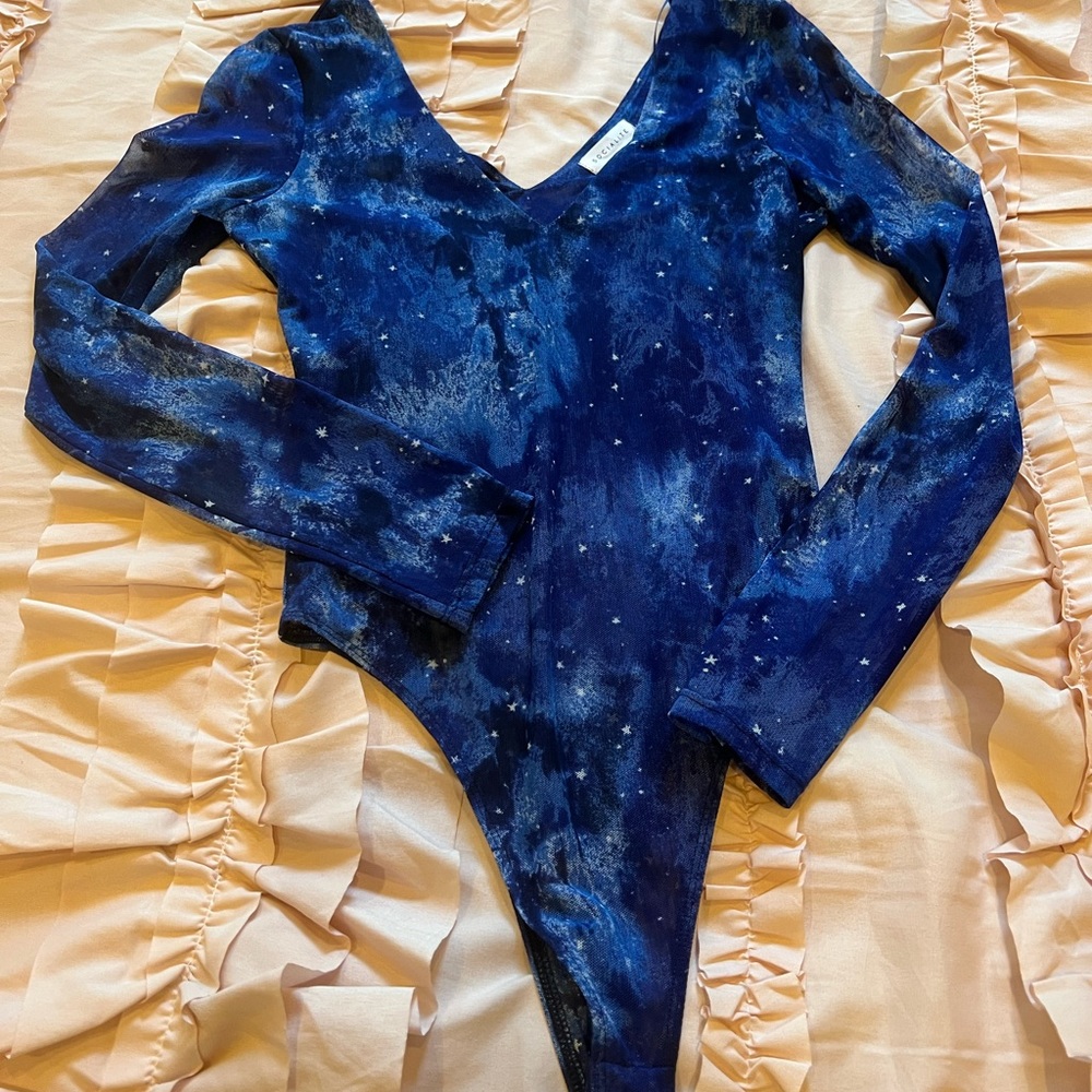 socialite blue bodysuit